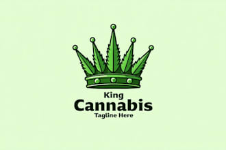 design realistic cannabis crown logo with unlimited revision