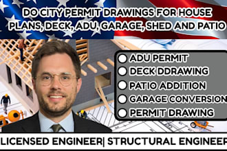 do city permit drawings for house plans, deck, adu, garage, shed and patio