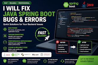 fix java spring boot API bugs and backend errors