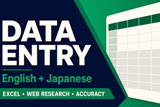 do accurate english and japanese data entry and web research