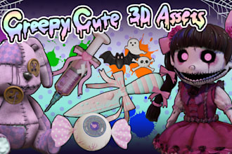 create creepy cute 3d props