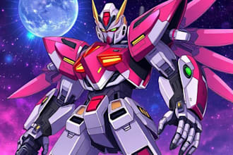 making anime, mecha, pop art ,fan art and original character