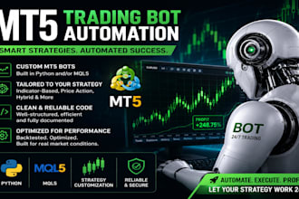 code forex and crypto trading bot in python and mql5 for mt5