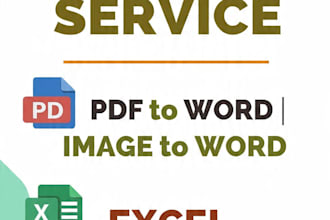 do bangla typing , PDF to word and excel data entry fast