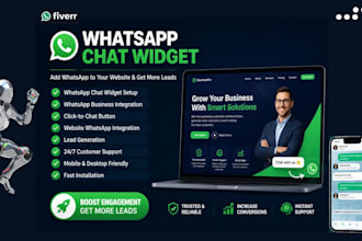 integrate whatsapp chat widget to wordpress, wix, website