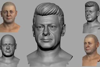 realistic 3d character model head sculpt miniature face likeness printable stl
