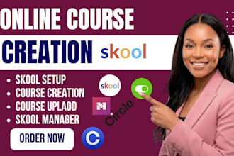 build skool, online course content, skool community manager and course content