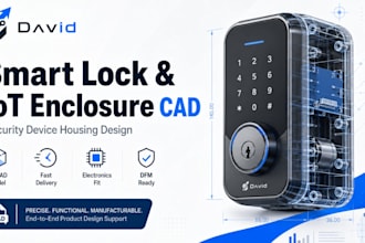 design smart lock housing product, iot enclosure and security device cad model