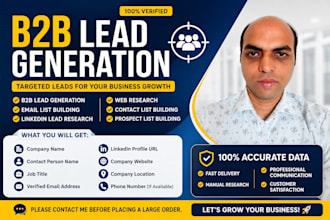 do b2b lead generation, email list building and web research