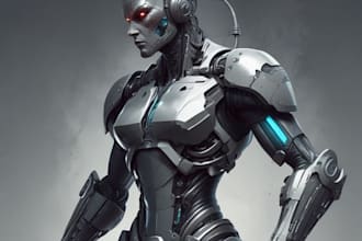 unique a sci fi character illustration or sci fi character