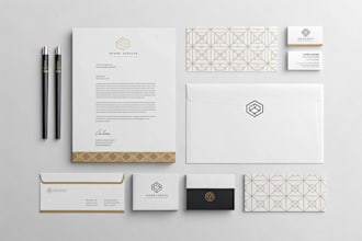 design professional minimalist branding and stationery set