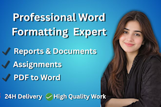 professionally format, edit and redesign your word documents