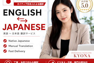 translate english into natural and native japanese manually