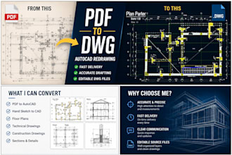 convert PDF, sketch or image to autocad dwg