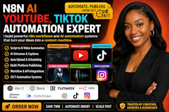 n8n youtube automation, n8n ai video automation, n8n tiktok, n8n instagram reels