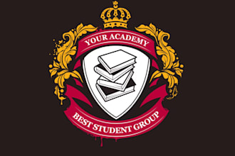 design traditional school crest, shield, or university logo