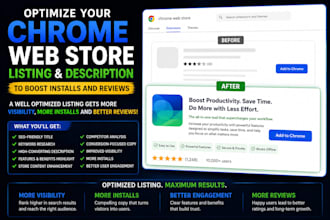 optimize your chrome web store listing, description to boost installs and review