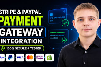 integrate stripe or paypal payment gateway on your website