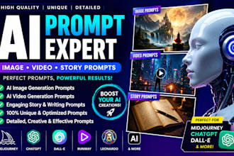 create high quality ai image video story prompts