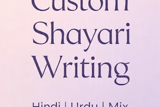 write beautiful custom shayari and poems in hindi or urdu