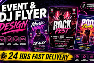 design event club dj concert flyer or brochure