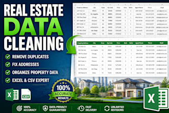 clean and organize your real estate property data in excel and google sheet