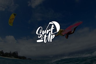 design a modern surfing , surf brand, and beach lifestyle logo