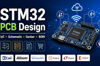 stm32 embedded pcb design, iot sensor circuit, schematic, gerber and bom