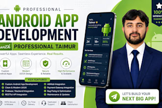 develop a professional native android app in java or kotlin