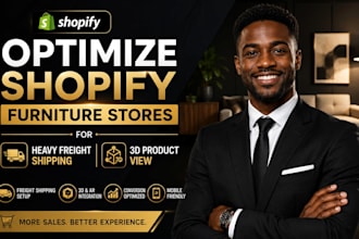 optimize shopify furniture stores for heavy freight shipping and 3d product view