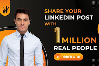 shoutout, share your post with 1 million linkedin real people, marketing,promote