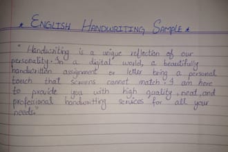 write neat and professional handwritten assignments