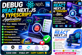 debug react nextjs and typescript applications
