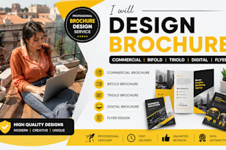 design commercial brochure, bifold and triold brochure, digital brochure, flyer