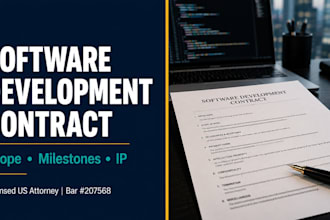 draft custom software development agreements and IP contracts
