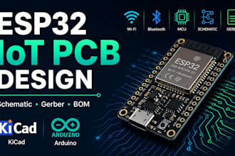 esp32 iot pcb design, arduino circuit, schematic, gerber and bom in kicad