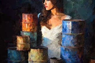 make artistic oil painting on oil art