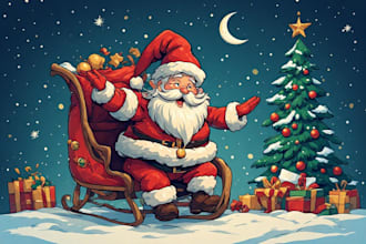 do unique christmas cartoon caricature