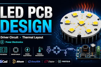 led pcb design, power electronics, driver circuit and thermal pcb layout