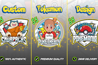 design a custom pokemon logo for kick, twitch, youtube, and more