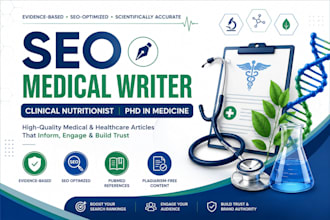 write SEO medical and healthcare articles by a clinical nutritionist