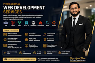 develop custom php laravel webapps , saas , CRM , react js