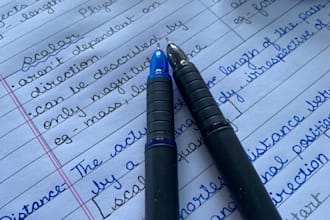 write neat english notes and assignments for you