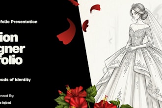 draw custom wedding dress sketches and fashion illustrations