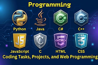 do programming and coding projects in c, cpp,python,java,c sharp,web programming