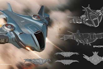 design 3d sci fi vehicle and weapon concepts