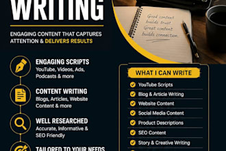 do for you content and script and another writing for you