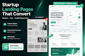 design a framer landing page for startups