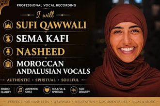 record sufi qawwali sema kafi moroccan andalusian, and nasheed inspired vocal