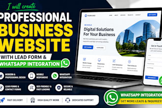 create professional business website with lead form and whatsapp integration